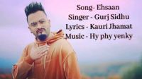 Ehsaan Gurj Sidhu MP3 Song, Ehsaan Album